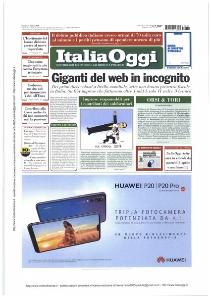 Italia oggi : quotidiano di economia finanza e politica